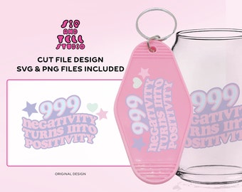 Projekt breloka motelu (ubrania, kubki itp.) | Cytat z numerem anioła „999” | SVG PNG | Modny plik do cięcia ilustracji dla Cricut i sylwetki