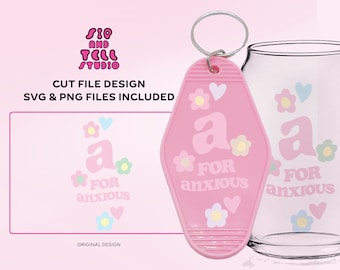 Projekt breloka motelu (ubrania, kubki itp.) | Cytat „A lub niespokojny” | SVG PNG | Modny plik do cięcia ilustracji dla Cricut i sylwetki