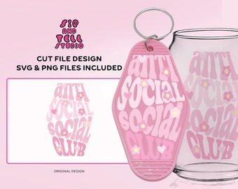 Anti Social Social Club Motel Keychain Design | Trendy Quote | SVG PNG | Trendy Illustration Cut File For Cricut & Silhouette