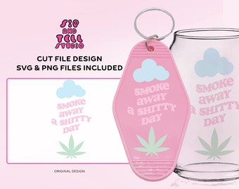 Brelok do kluczy z cytatem o trawie (ubrania, kubki itp.) | „Odpal gówniany dzień” | SVG PNG | Modny plik do cięcia dla Cricut i Silhouette