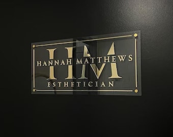 Custom Acrylic Business Sign – Rose Gold Salon Wall Decor