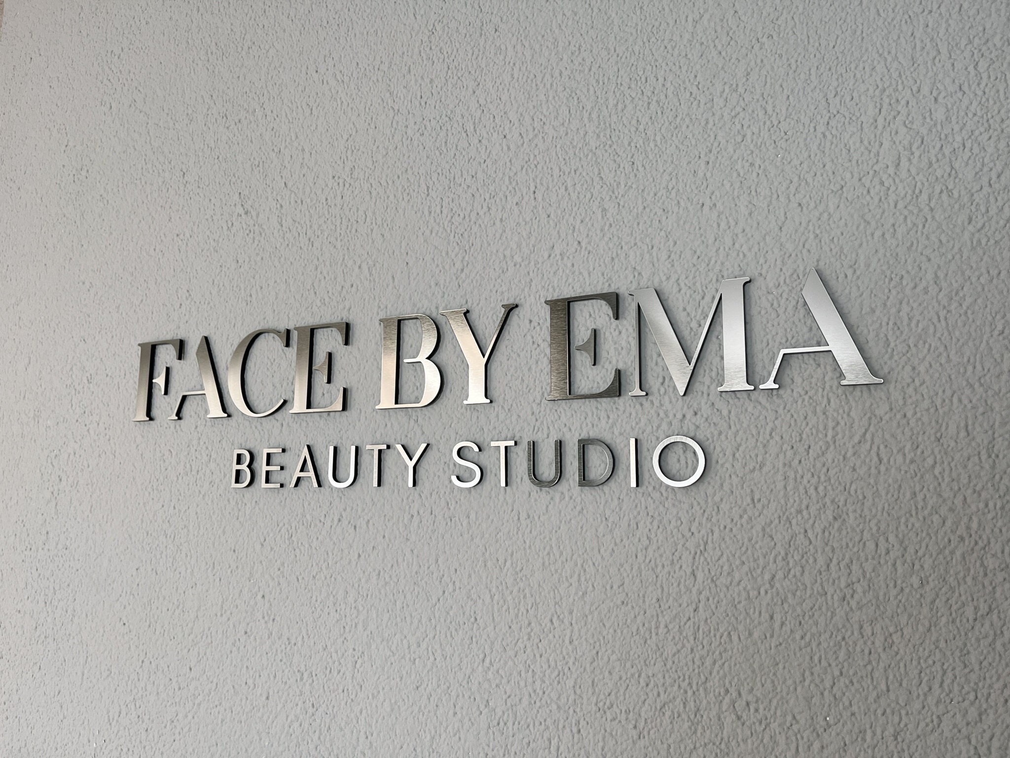 3D wall letters for wall in brushed silver color, Reception or Entryway Large sign, Easy to install
