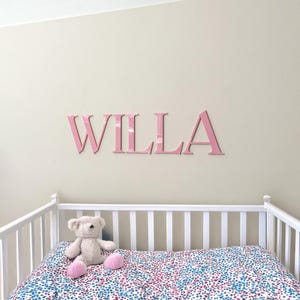 Custom Baby Name Sign in Soft Pink Acrylic – Perfect Nursery or Kids Room Decor