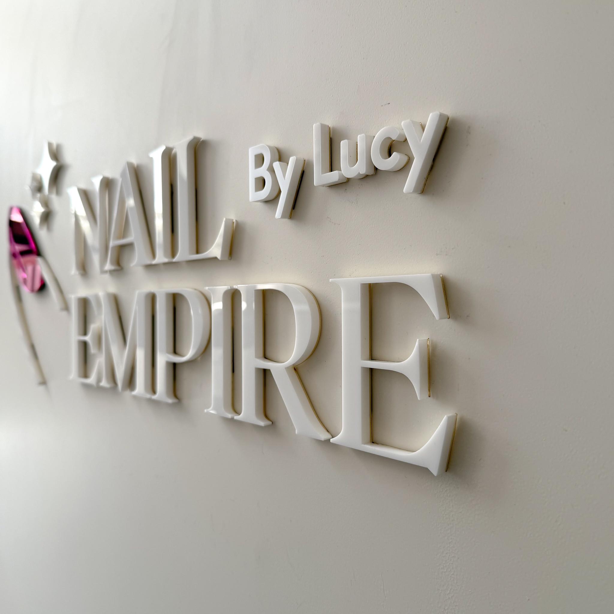 Pink and White 3D Large Wall Sign, Custom Salon Wall Signage, Easy to ...