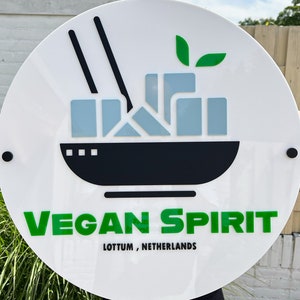 Custom business sign with all mounting material included , 3D Personalized sign , Circle custom made sign