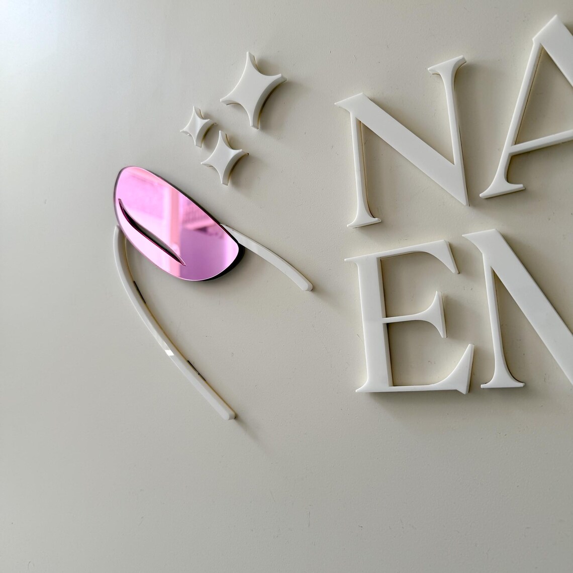 Pink and White 3D Large Wall Sign, Custom Salon Wall Signage, Easy to ...