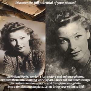 Before-and-after comparison of a restored vintage photo, showing handcrafted color improvement and detail repair. Master-Level Photo Restoration Service! Vintage Photo Editing, Restore Old Pictures, Remove Blur, Photo Repair, Fix Damage, Improve Quality