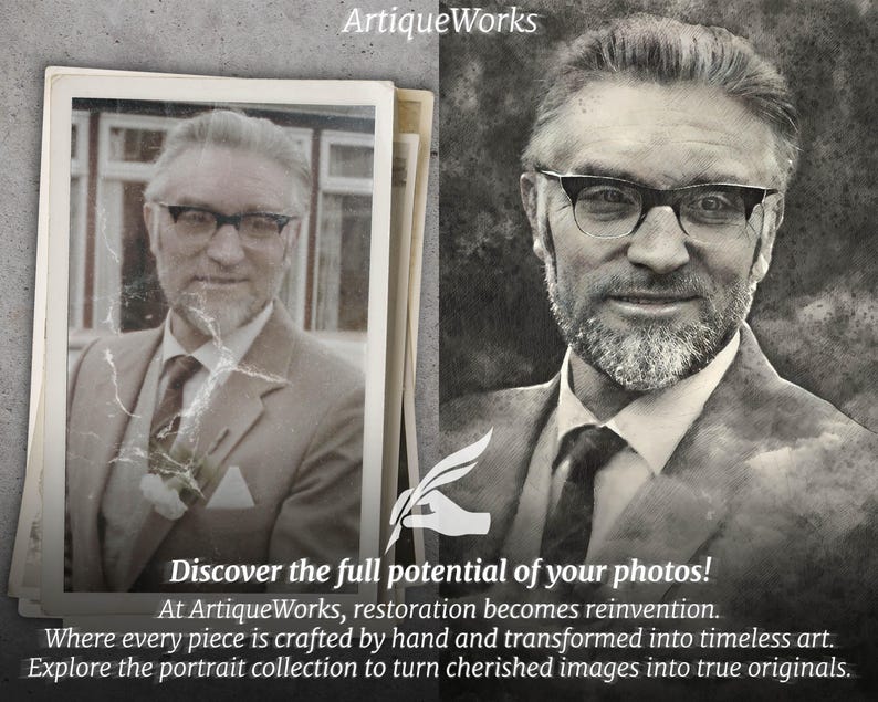 Before-and-after examples of expert photo restoration, enhancement, and colorization — restoring old photos, repairing damage, improving photo quality, and showcasing advanced photo repair.