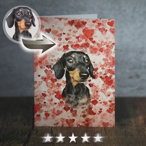 Tarjeta y sobre ilustrados para mascotas personalizados, diseño de bocetos de acuarela dibujados a mano, arte para mascotas, cumpleaños, carta, tarjeta de felicitación, idea de regalo única