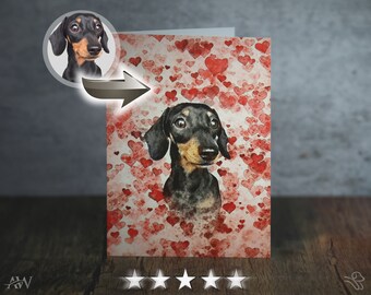 Custom Pet Illustrated Card & Envelope, Hand Drawn Watercolour Sketch Design, Pet Art, Birthday, Letter, Greetings Card, Unique Gift Idea