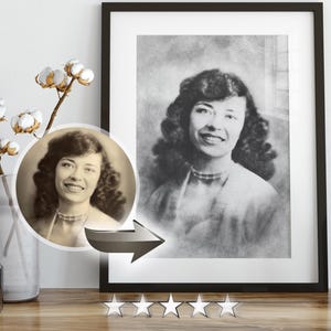 Ritratti a matita personalizzati da foto, stampe artistiche personalizzate, disegni, schizzi digitali da foto, illustrazioni, ritratti di famiglia