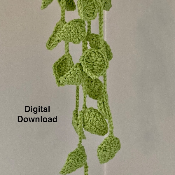 Crochet Vine/ Ivy Pattern.  Step by step photos included.  Basic crochet stitches.