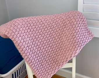 Warm Hugs Crochet Afghan/Crochet Blanket Pink