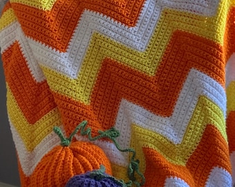 Candy Corn Crochet Blanket Pattern/Digital Download. US crochet terms.
