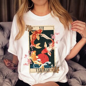 koi fish shirt japanese art,tarot cards shirt koi fish,witchy gifts shirt yin yang,chinese calligraphy koi fish,chinese calligraphy koi fish