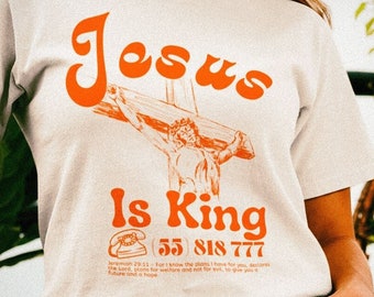 jesus is king retro aesthetic shirt, christian streetwear aesthetic shirt, jesus is king vsco shirt retro, christian streetwear aesthetic