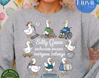 Silly Goose Inclusion PNG, Autism Awareness, SPED Teacher, Neurodiversity Design (Digital Download)