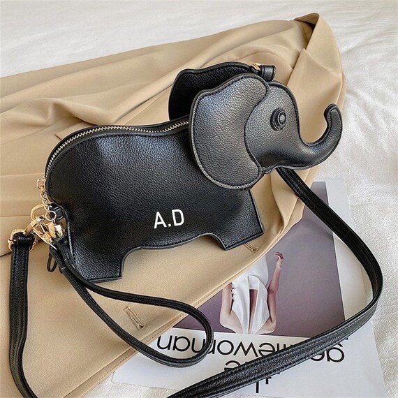 Personalized Elephant Crossbody Vegan Leather Bag 