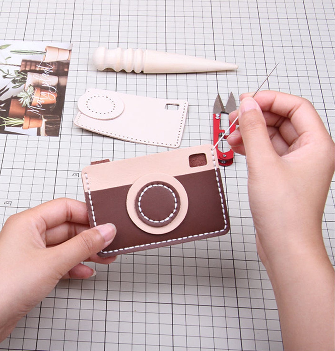Personalized Leather Card Holder Wallet for DIY Camera Card Etsy