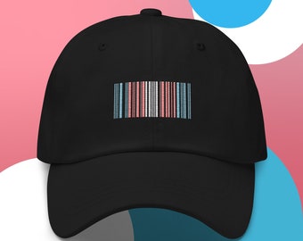 Transgender Pride Hat Human Barcode. Transgender Hat. Trans Cap. Trans Pride Cap Pride Barcode Hat. Trans Hat. Trans Outfit Transgender Gift