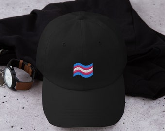 Transgender Flag Cap, Embroidered Trans Pride Hat, LGBT Gift, Transgender Pride Cap, LGBT, Trans Cap, Transgender Flag Hat, Trans Flag Cap