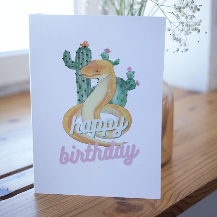 Printable Snake Birthday Card 5x7 Gift for Kids Birthday. Etsy