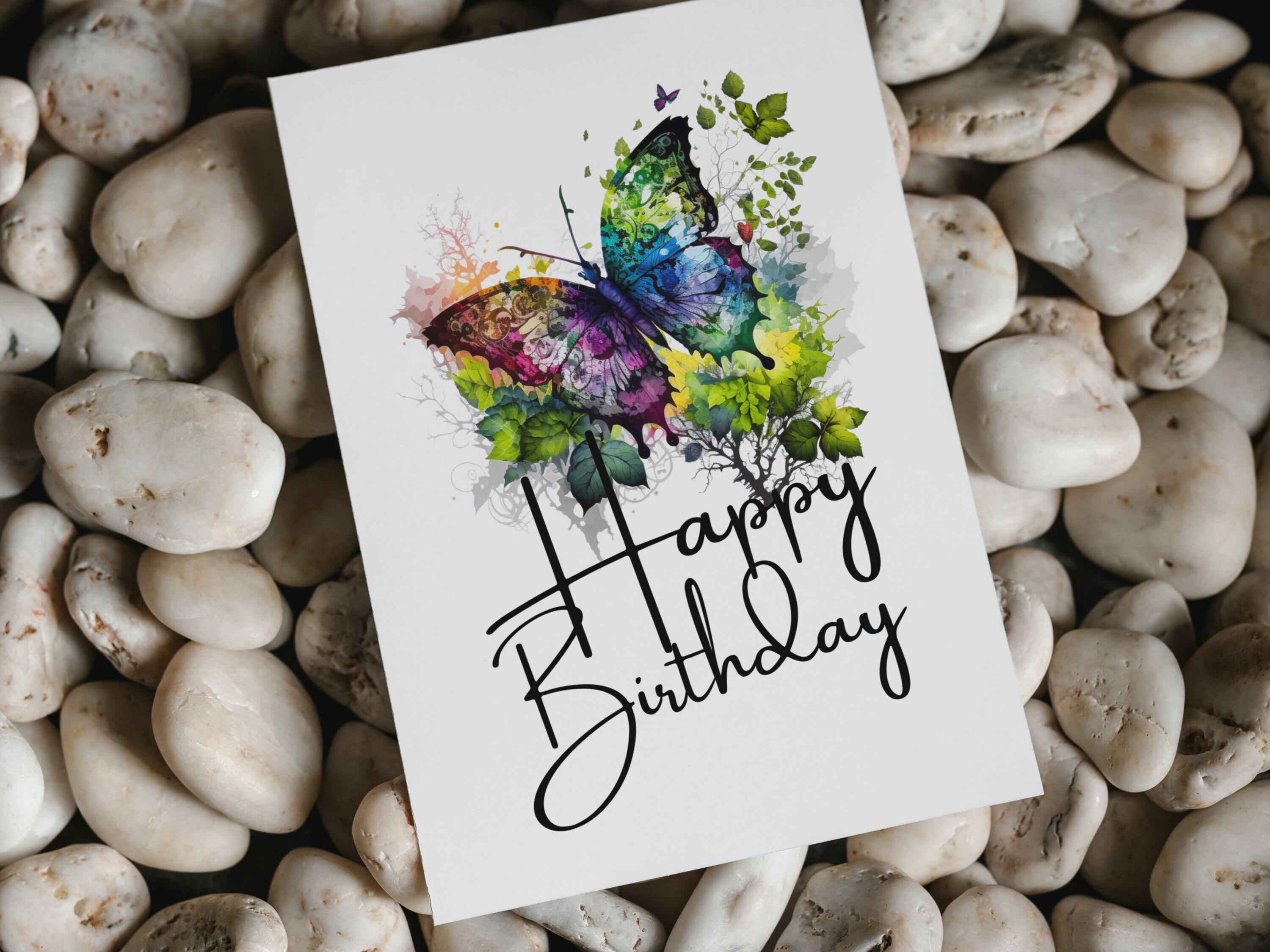 Printable Butterfly Birthday Card 5x7 Butterfly Printable - Etsy