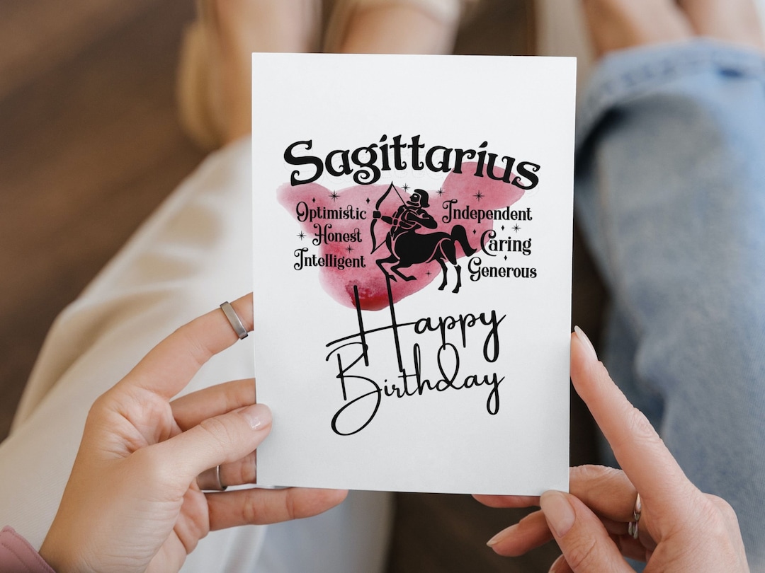 Sagittarius Printable Birthday Card Zodiac Sign Gift - Etsy
