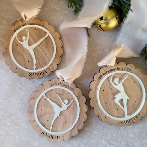 Personalized Ballerina Christmas Ornament: Wood & Acrylic Ballet Gift