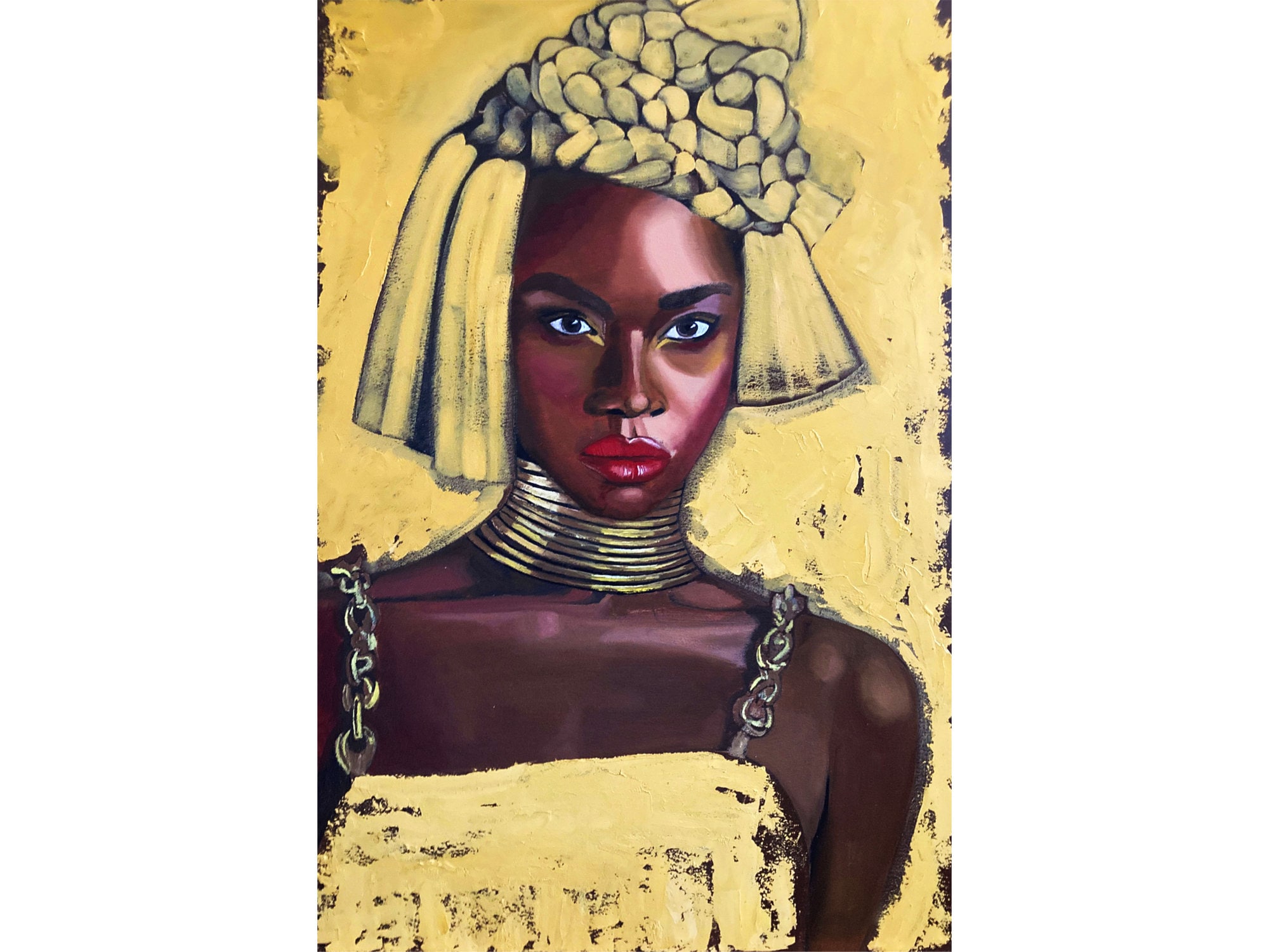 African American Woman Oil Painting Original Art Portrait Black ...