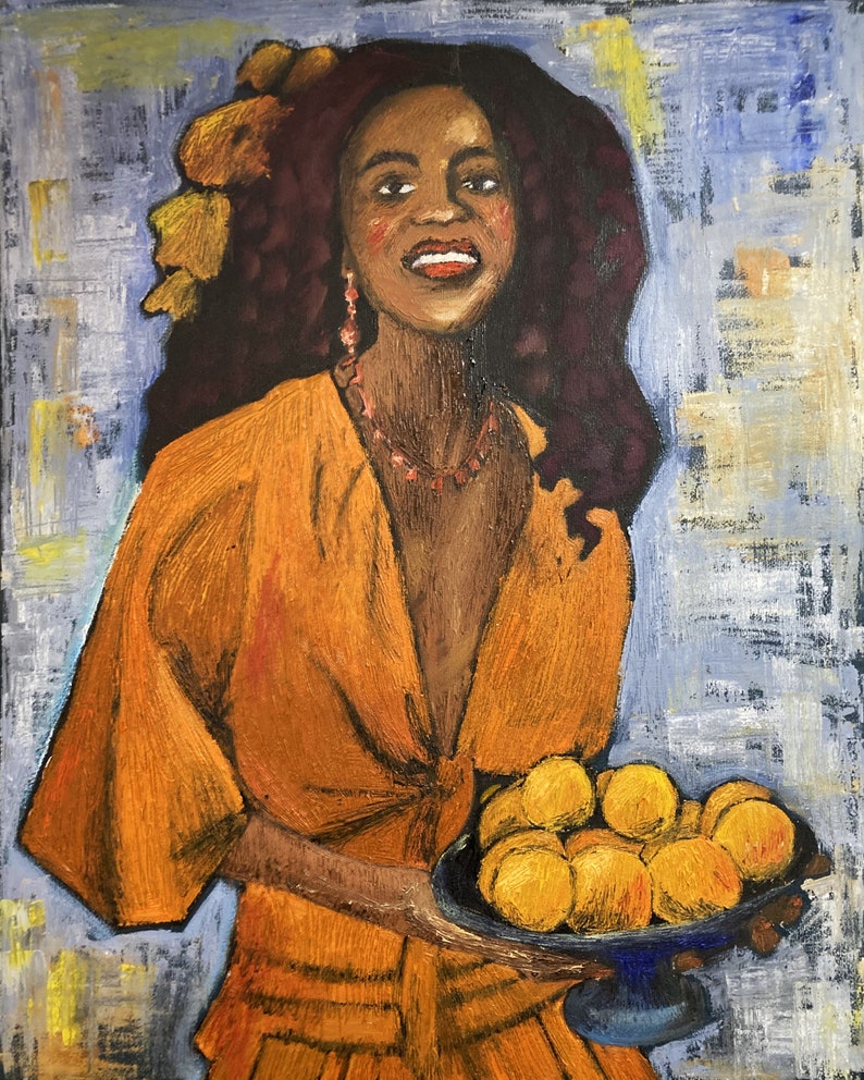 Black Woman Painting Original Art African American Art Faceless ...