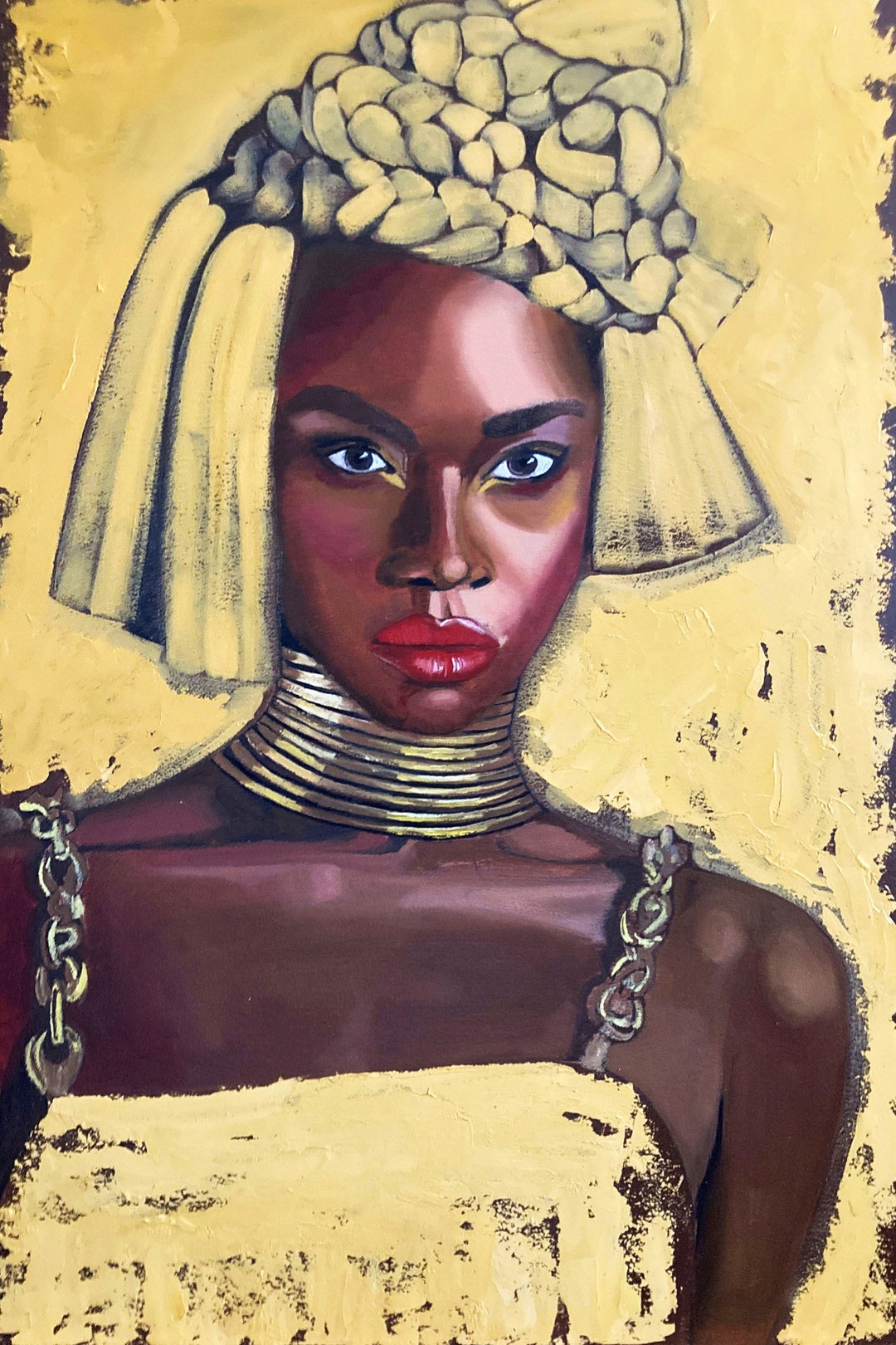 African American Woman Oil Painting Original Art Portrait Black ...
