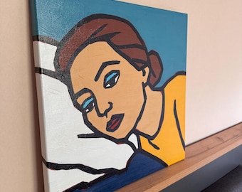 Zeitgenössische Pop Art Original Malerei 40 x 40 cm in Originalgröße