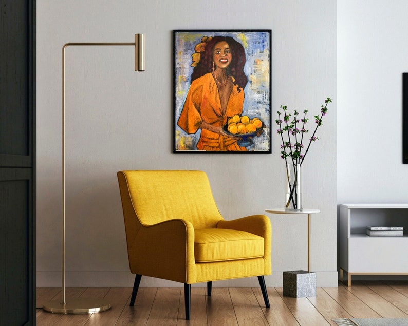 Black Woman Painting Original Art African American Art Faceless ...
