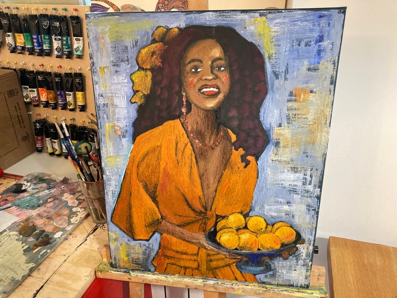 Black Woman Painting Original Art African American Art Faceless ...