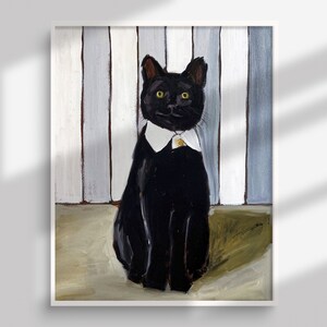 Whimsical Cat Painting Original Acrylic Funny Art Handmade