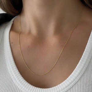 14K Gold link chain necklace/ Gold 1.6mm 20&quot; link chain necklace/Solid gold necklace for women-men