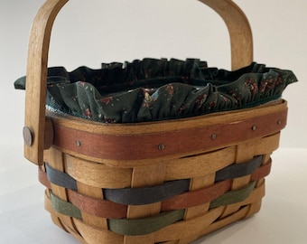 Cesta Longaberger 1991 Tonos de Otoño, Forro protector Acorn, Asa giratoria