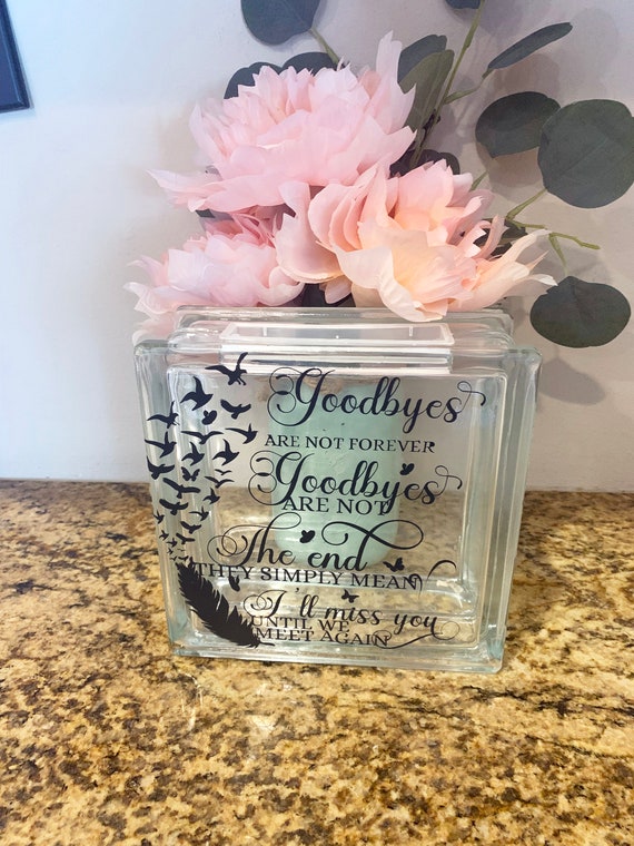 Memorial Glass Blocks Sympathy Gift Tribute Remembrance Etsy