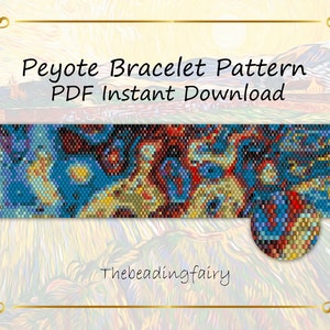 Modello per braccialetto psichedelico Peyote, perline Miyuki Delica (modello PDF)