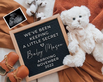 Baby Pregnancy Announcement Digital | Baby Announcement | Gender Reveal Letter Board | Gender Neutral Pregnancy Announcement