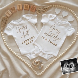 Twins Pregnancy Announcement Digital | Twins Baby Announcement Digital | Pregnancy Reveal | Neutral Pregnancy | Instagram Pregnancy