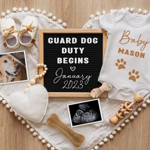 Dog Pregnancy Announcement | Dog Baby Announcement | Pregnancy Reveal | Baby Ultrasound Picture | Letter Board Announcement