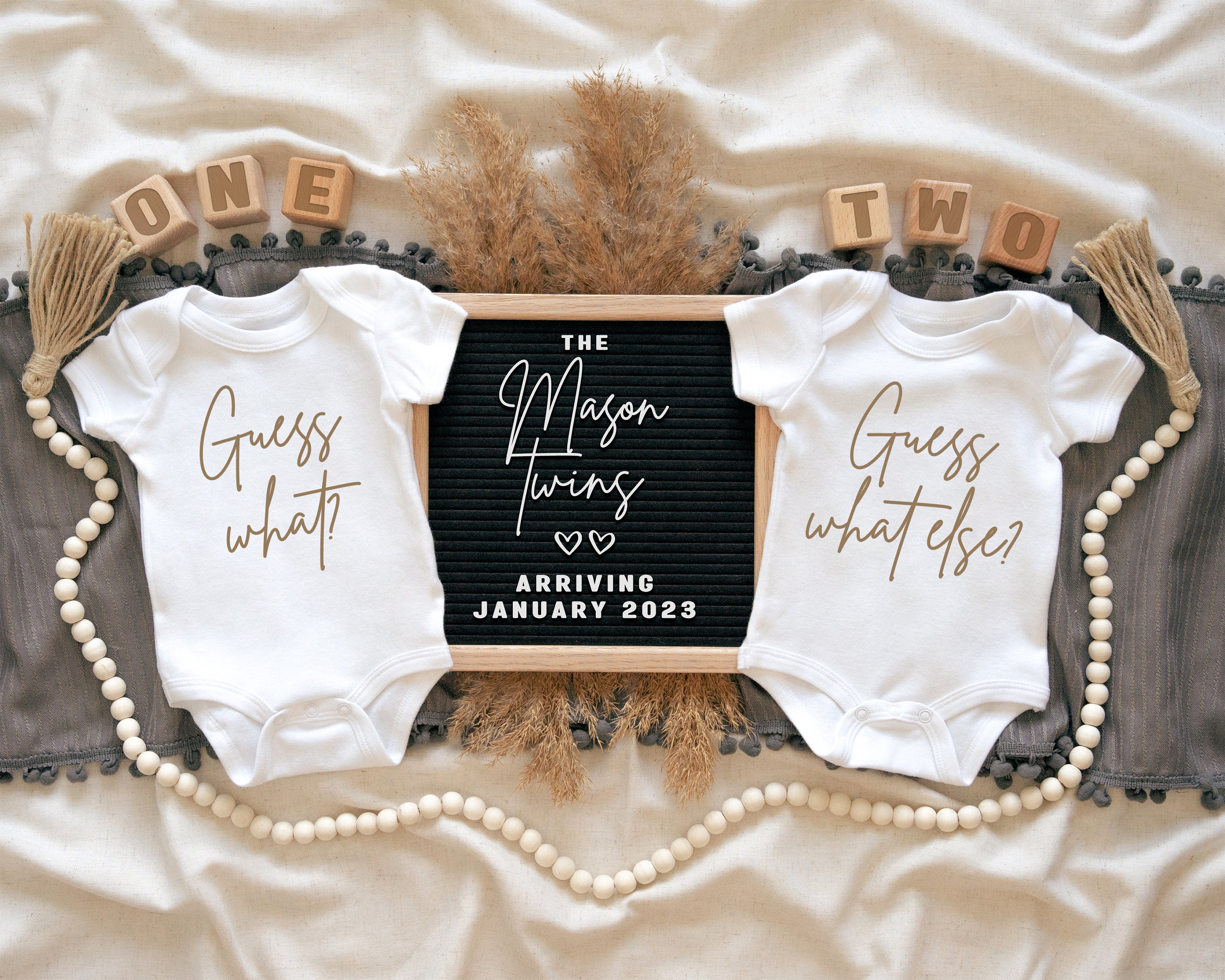 Twins Onesie®, Guess What Personalized Twin Onesie®, Twins