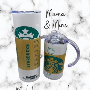 Starbucks mama and mini cups, mommy and baby matching cups, coffee tumbler, Starbucks cup, baby sippy, matching sippy tumbler