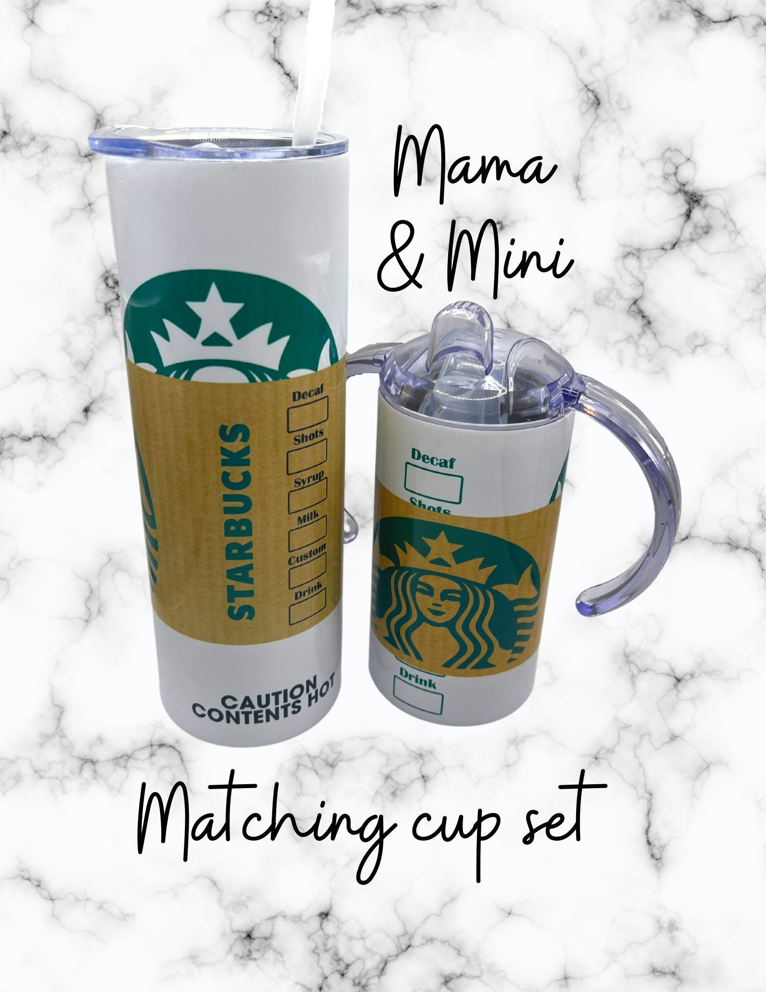 Mommy and Mini Matching Starbucks Cold Cups Mommy and Me Cup Set Grande and  Venti Matching Starbucks Cold Cups Rainbow Starbucks Cups 