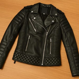 Mens BLACK Leather Jacket, Lamb Skin Inspired by Kay MICHEAL Style Leather Jacket, HANDMADE Motorcycle Leather Quilted Jacket, Gift For Him
