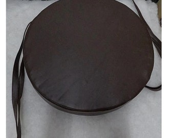 ROUND LEATHER CHAIR Pad With Ties, Seat cushion dinning stool, Seat Pad for Stool and Chairs, Dining Seat Pad Cover, Leather Chair Inserts