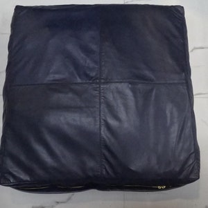 Noori Leather NAVY Blue SEAT Cover| Upholstery Leather Seat Cushion Cover |HANDMADE Bench Floor Cushion Cover | Personalized Dog Accessories