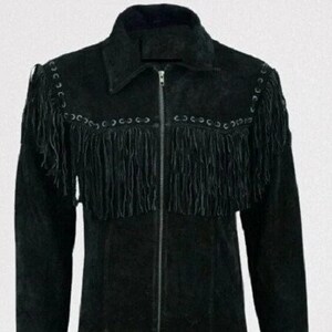 Blouson daim frange homme store
